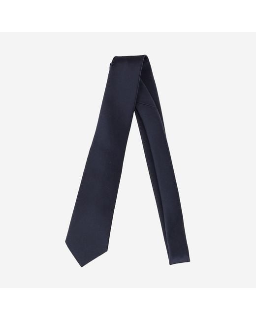 Saint Laurent Blue Silk Satin Tie for men