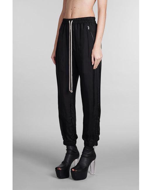 Rick Owens Track Pants In Black Polyamide Polyester