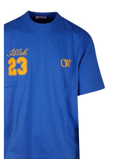 Off-White c/o Virgil Abloh Blue 23 Skate Logo-print Cotton T-shirt for men