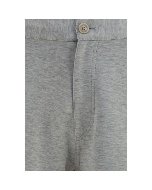 Brunello Cucinelli Gray Cotton Bermuda Shorts for men