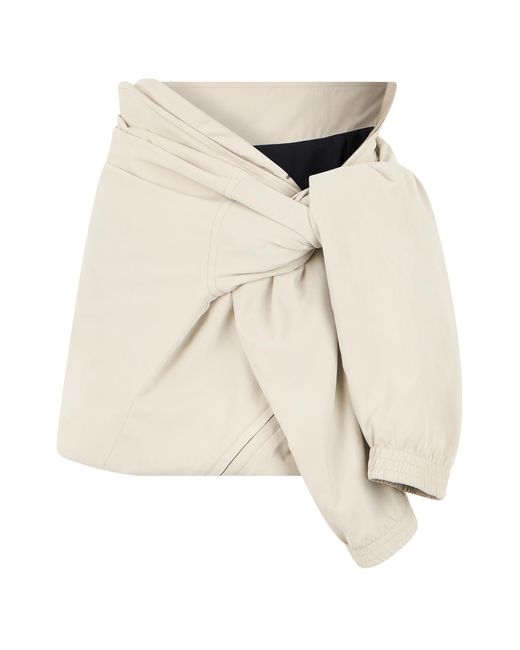 Balenciaga Natural Short Skirt With Side Knot Polyester
