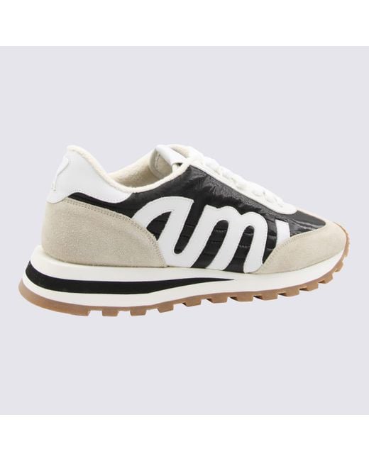AMI Black And Canvas Rush Sneakers for men