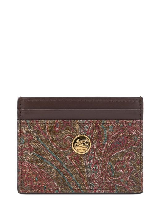 Etro Brown Card Holder Cotton Wallets & Purses