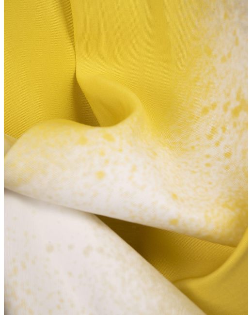 Gianluca Capannolo Yellow Printed Silk Midi Skirt