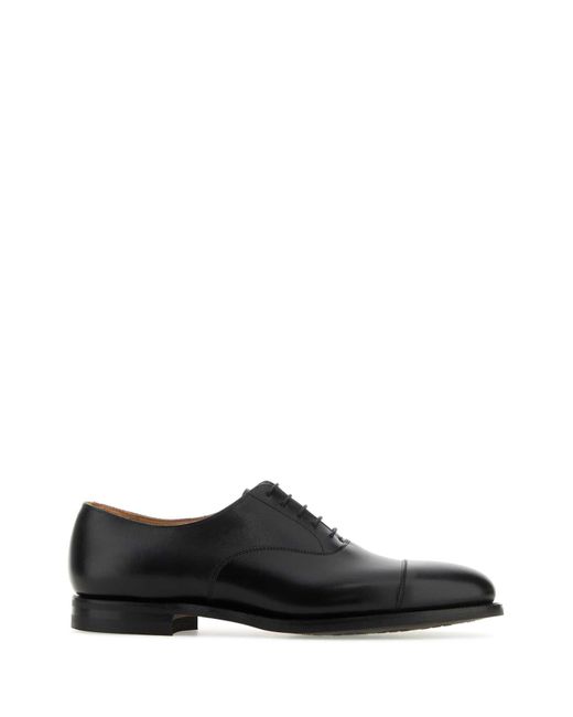 Crockett and Jones Black Leather Connaught 2 Lace-up Shoes for men