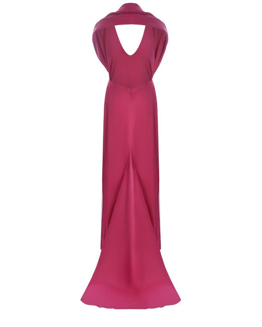 GIUSEPPE DI MORABITO Pink Long Dress Made Of Cady