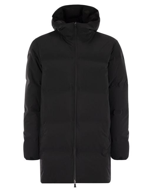 Herno Black New Impact Long Down Jacket With Hood for men