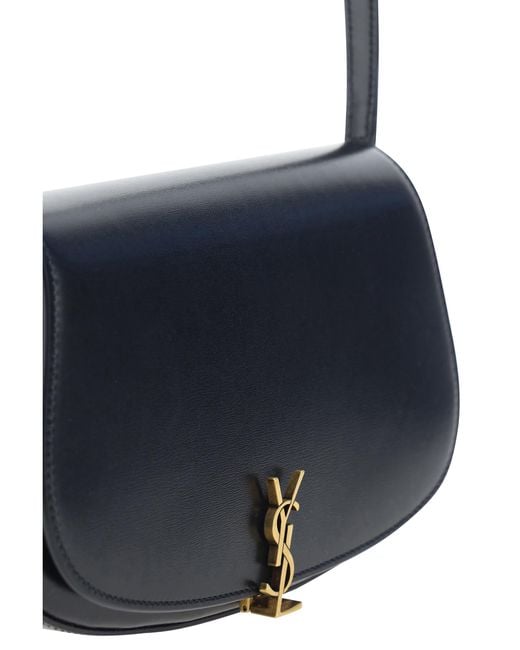 Saint Laurent Blue Mini Voltaire Shoulder Bag Calf Leather Bos Taurus
