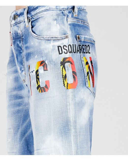 DSquared² Blue Stretch Denim Boston Jeans