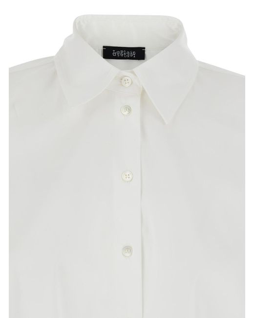 Le Plain White Shirt With Classic Collar And Button Cuffs