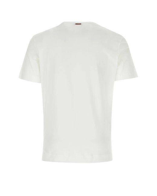 Zegna White Cotton T-Shirt for men