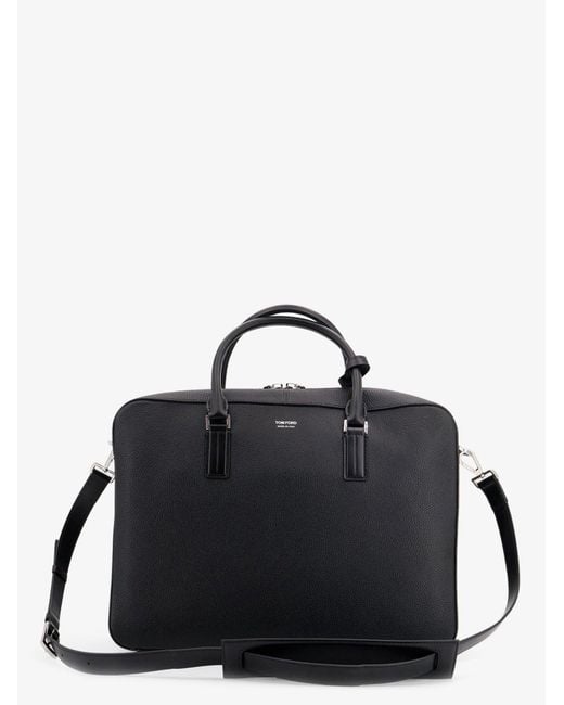 Tom Ford Black Leather Work Bag Laptop & Briefcases for men