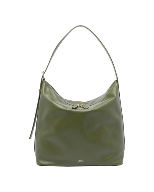 A.P.C. Green Vera Maxi Shoulder Bag