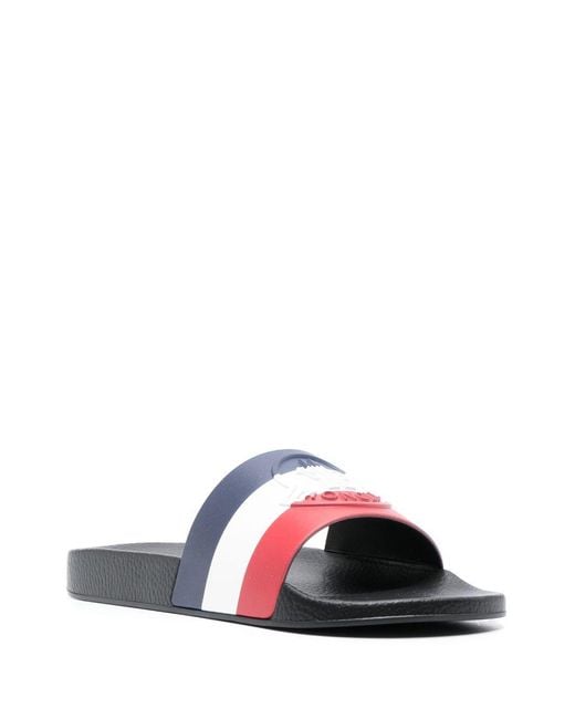 Moncler White Basile Slides for men
