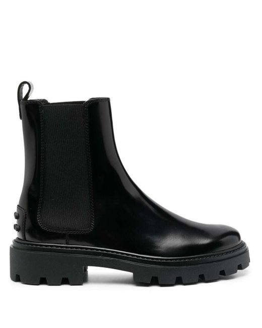 Tod's Black Chelsea Boots In Leather