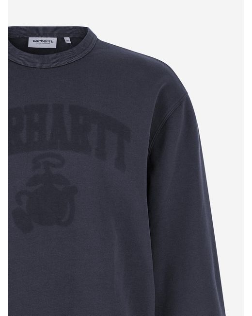 Carhartt Blue Cotton Sweatshirt With Logo Sweatshirts for men