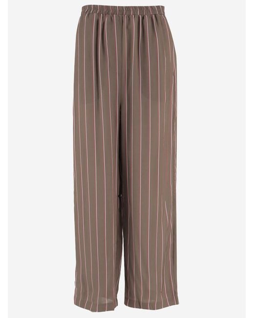 Frankie Shop Brown Trousers Viscose-Silk