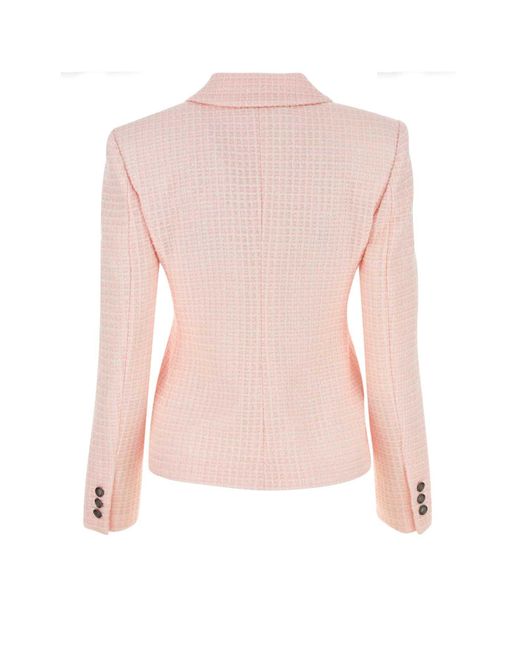 Alessandra Rich Sequin Checked Tweed Jacket in Pink | Lyst
