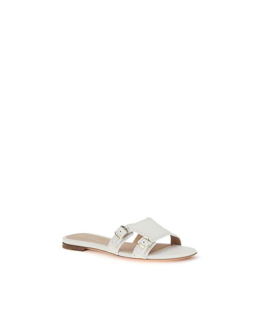 Santoni Natural Calf Leather Bos Taurus Flat Sandals