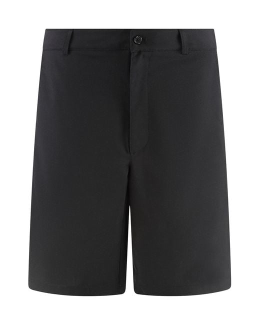 Department 5 Black Techno Fabric Bermuda-Shorts for men