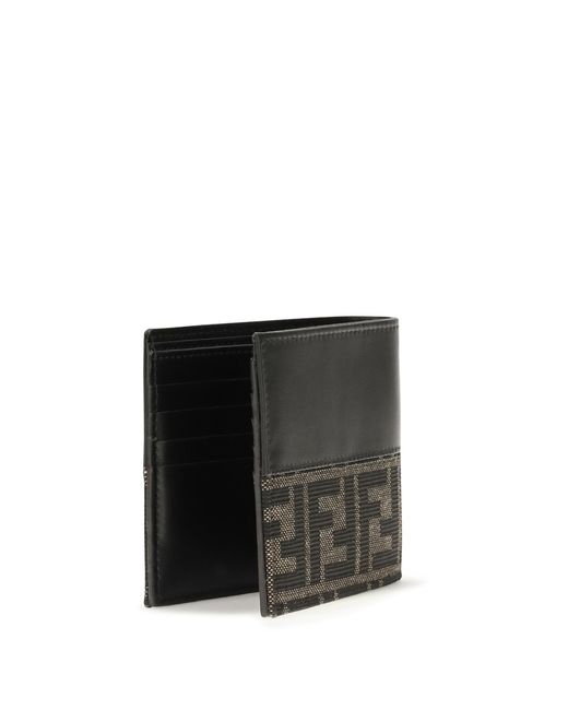 Fendi Gray Ff Jacquard Bifold Wallet for men