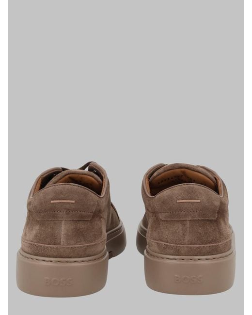 Boss Brown Sneakers Garytenn Leather Calf Loafers for men