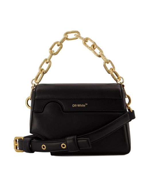 Off-White c/o Virgil Abloh Black Burrow 24 Bag Leather Shoulder-Hobo-Bags