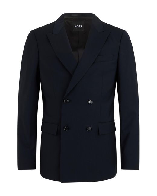 Boss Blue Double-Breasted Jacket Virgin Wool Suit & Dinner for men