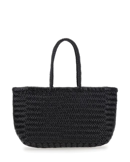 Dragon Diffusion Black Shopper Bag Bamboo Triple Jump Leather Handbags