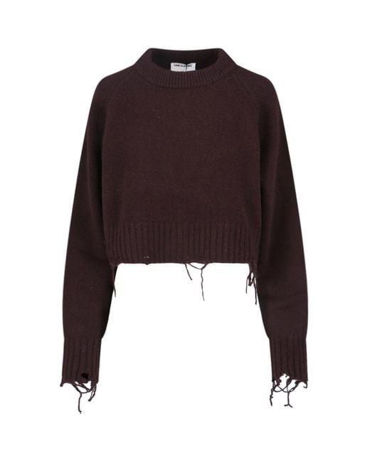 Low Classic Black Damage Crop Sweater