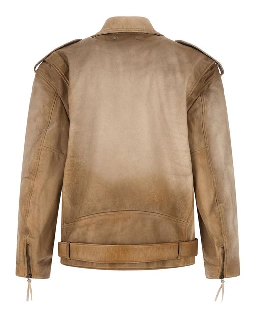 Golden Goose Deluxe Brand Brown Solid Notched Lapel Jacket for men