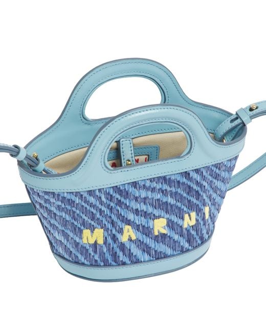 Marni Blue Handbag Tropicalia Micro Raffia Vivid Body: Polyamide Handbags