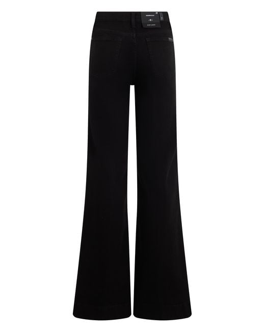 7 For All Mankind Black Bell-Bottom Jeans Cotton Flared