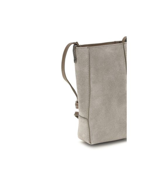 Brunello Cucinelli Gray Calf Leather Bos Taurus Other Accessories