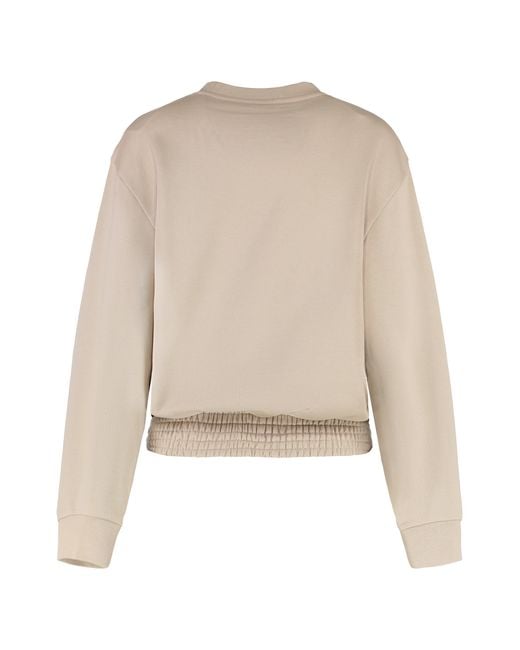 Moncler Natural Cotton Crew-Neck Sweatshirt Sweatshirts