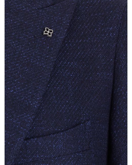 Tagliatore Blue Jacket Single-Breasted Wool Blazers for men