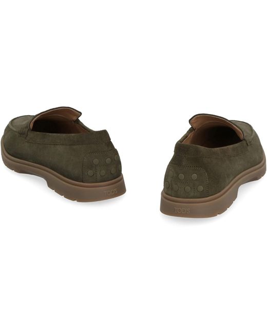 Tod's Green Penny Logo-embossed Loafers for men