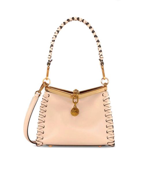 Etro Natural Mini Vela Bag In Light Pink Leather