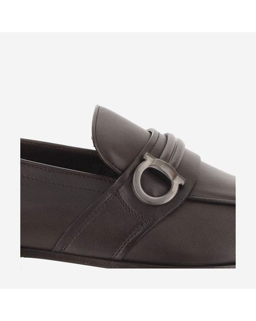 Ferragamo Gray Leather Loafers Calf for men