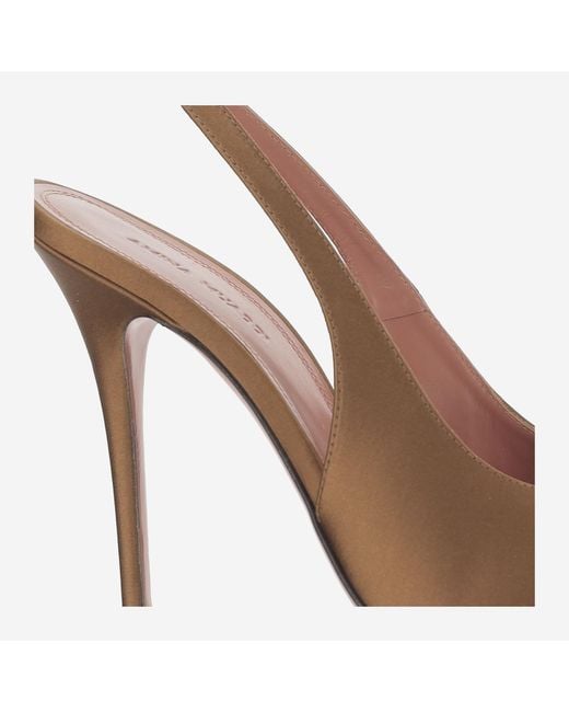 AMINA MUADDI Brown Silk Slingback Shoe