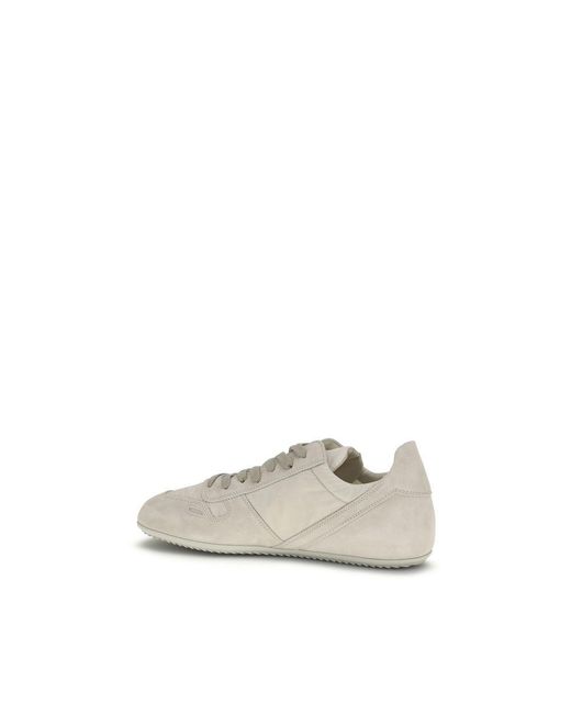 Rick Owens White Calf Leather Bos Taurus Low Top Sneakers for men