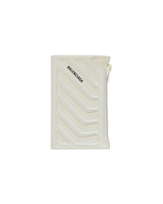 Balenciaga White Leather Card Holder for men