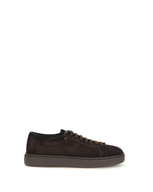 Santoni White Suede Sneakers for men