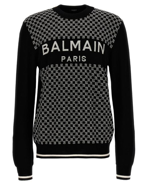 Balmain Black Mini Monogram Sweater, Cardigans for men