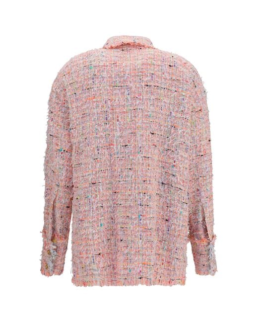 Balmain Pink Tweed Shirt