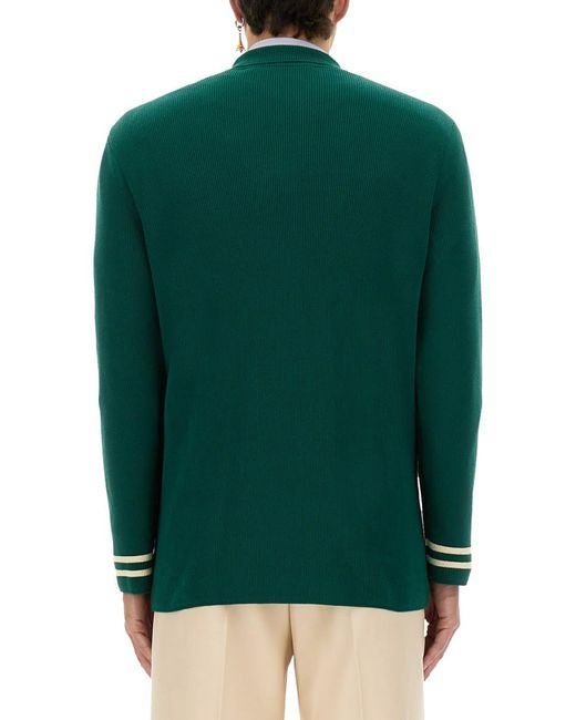 Valentino Green Cotton And Wool Jacket for men