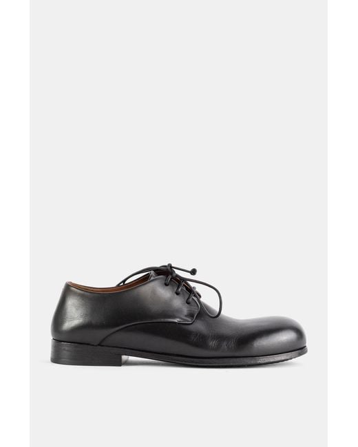 Marsèll Black Capozucca Smooth Leather Derbies Flat Shoes