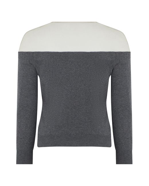MM6 by Maison Margiela Black Cardigan With Transparent Insert, Cotton Cardigans