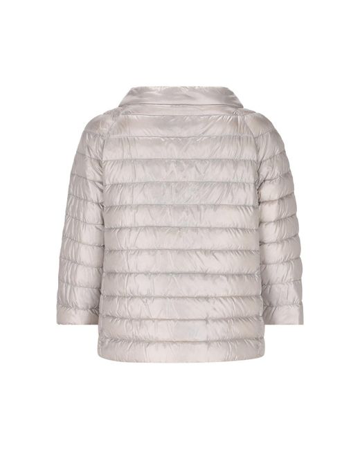 Herno White Reversible Buttoned Padded Jacket