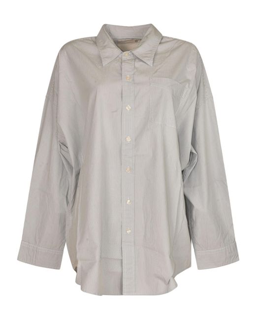 R13 Gray Drop-Neck Shirt